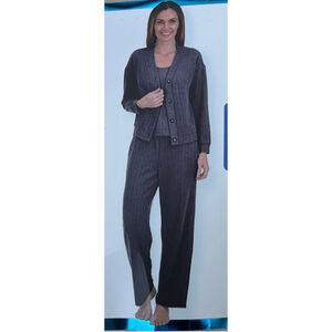 Women's Live 2 Lounge Gray 3-Piece Textured Lounge Set L NWT